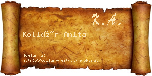 Kollár Anita névjegykártya